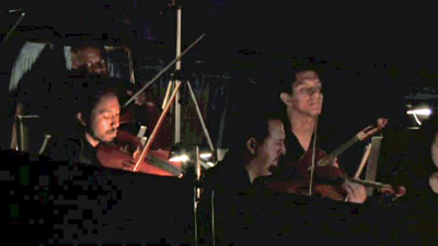 String players from the Center Stage Opera Orchestra